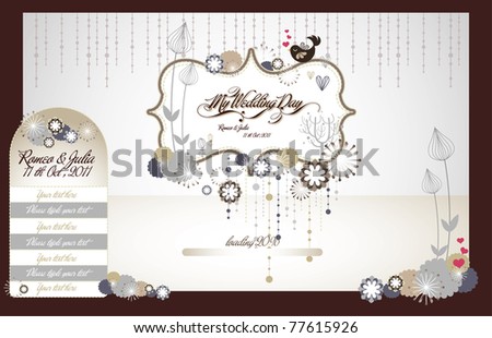 stock vector set of sweet wedding website design can be use in invitation 