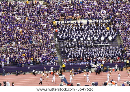 Marching Band and Crowd at University of Washington (Husky) Football Game