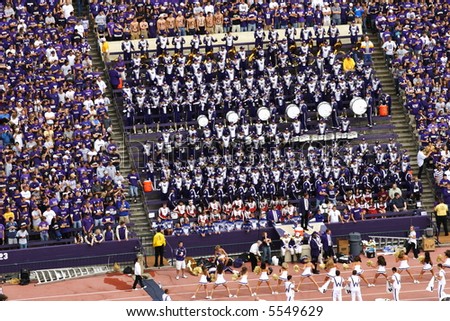 Marching Band and Crowd at University of Washington (Husky) Football Game