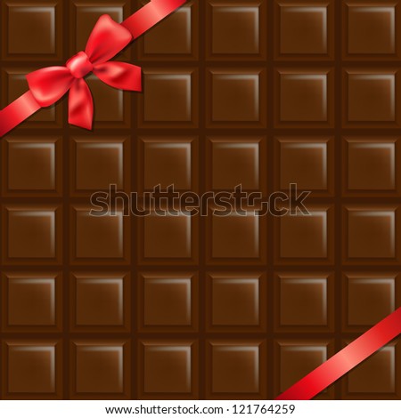 Chocolate Texture With Red Bow