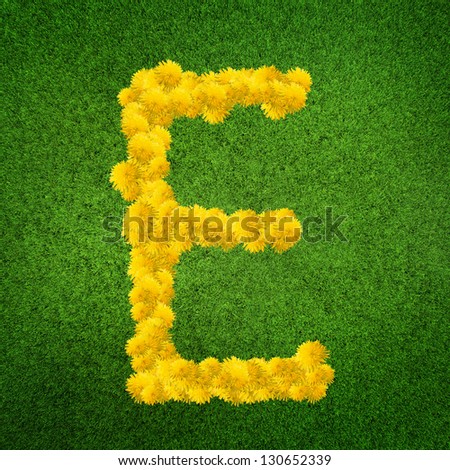 letter of flower alphabet on green grass