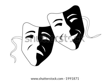 Tragedy Comedy Masks. of theater masks.
