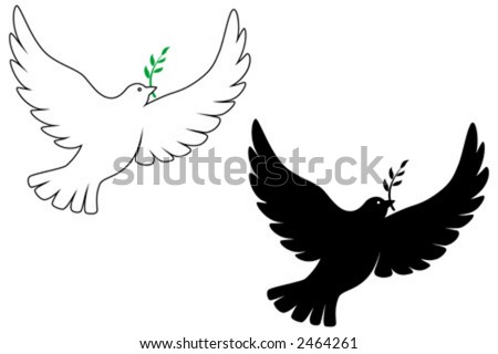 stock vector Peace dove vector drawing