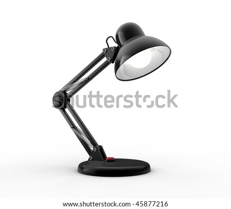 black and white backgrounds for computer. stock photo : Black desk lamp
