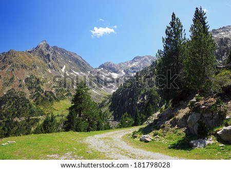 Mountain ground road in French Pyrenees