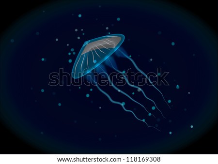 computer graphic underwater picture of a jellyfish