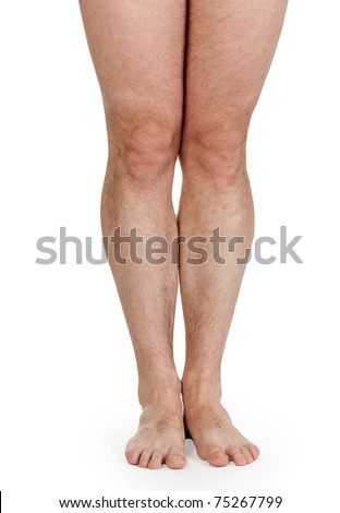 stock photo male hairy legs isolated on white background