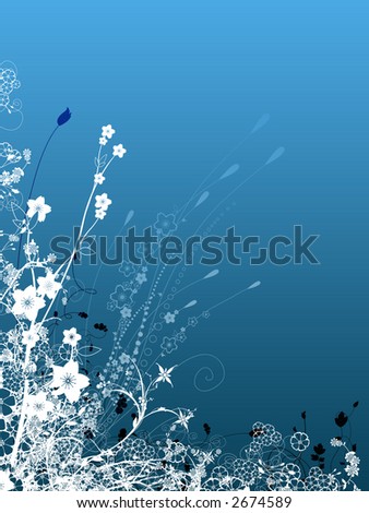 background images flowers. stock photo : Blue ackground