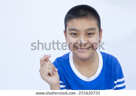 Boy with figure out action