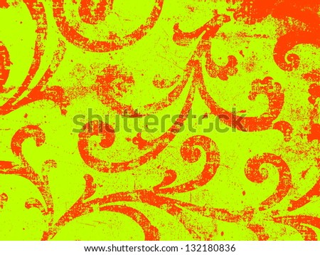 Bright, paisley or arabesque ornament in bright, spring red and green. More of this motif and more ornaments in my port.