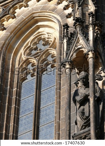 St Vitus cathedral close up. Window detail. Prague. Czech Republic. More Prague in my port.