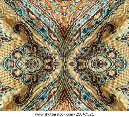 Beautiful, arab, arabic, arabian, arabesque fabric background. For paisley, oriental, geometric, carpet, baroque, indian, iranian, persian abstract design. More of this motif and textiles in my port.