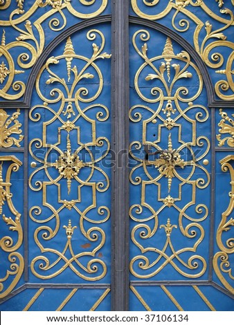 Wrought iron door decoration closeup. More of this motif & more decors in my port.