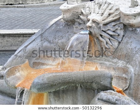 Closeup od the famous Fontana della Barcaccia, near Spanish steps. Rome. Italy. More of this. motif & more Rome soon in my port