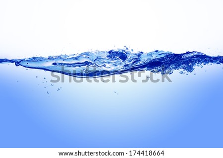 closeup of water line isolated on white