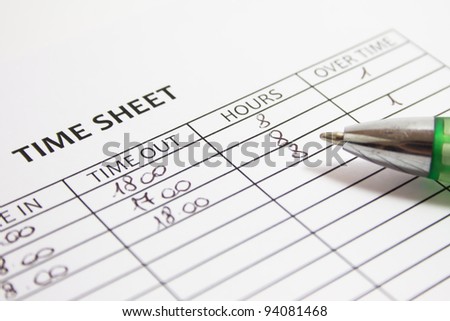Filling Time Sheet with hours