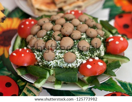salad with mushrooms mushroom glade