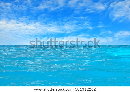 beautiful clear sea water and blue summer sky