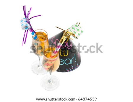 New Years Party Hat Clip Art. view of two New Year#39;s Eve