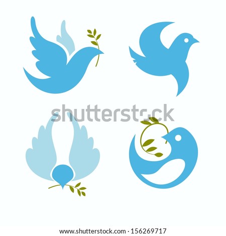 set of vector symbols dove of peace set of vector symbols dove of peace