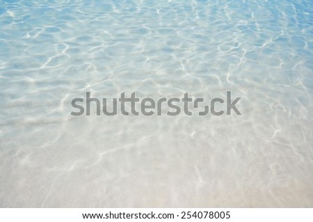 Blue transparent rippled water background.