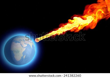 World earth globe explosion meteorite asteroid impact. Element of this image are furnished by NASA