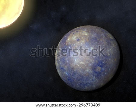 Mercury planet, space and sun. Element of this image is furnished by NASA