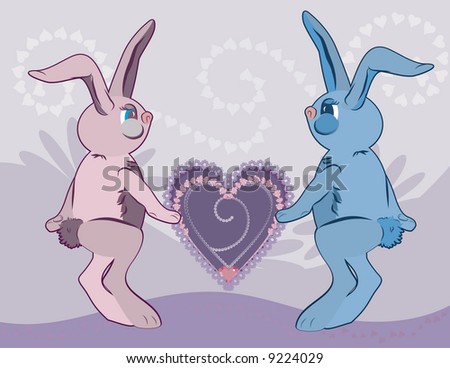 Cartoon Pictures Of Bunnies. Cartoon Love Bunnies with