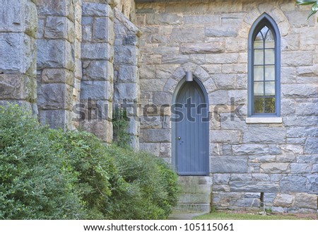 The side door of a catholic church built in South Carolina in 1858.