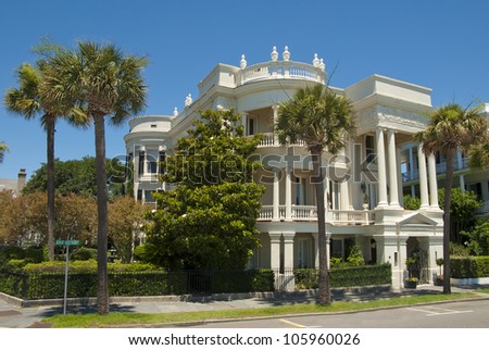 A Battery Victorian House style of architecture in Charleston, South Carolina.