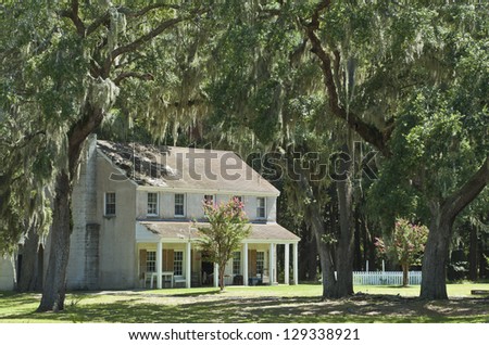 The officer\'s quarters at the Civil War Era Fort McAllister, built in the early 1800\'s near Savannah, Georgia.