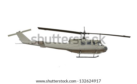 An old military chopper or helicopter.