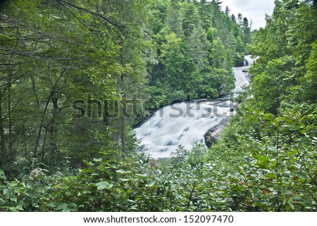 A long exposure of Triple Falls in the Dupont State Forest of western North Carolina.