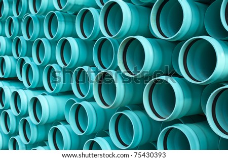Water pipe stacked in a bundle.