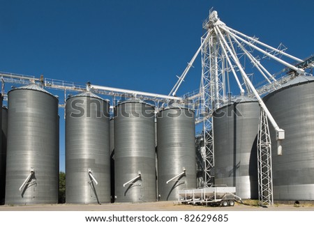 Grain storage silos.