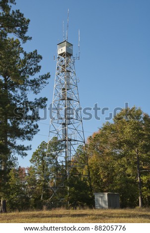 A lookout tower in the Sumter National Forest in the South Carolina Uplands.