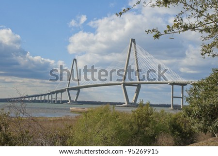 The Arthur Ravenel Jr. Bridge that connects Charleston to Mount Pleasant in South Carolina.