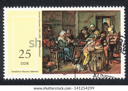 DDR - CIRCA 1982: A stamp printed in DDR  shows the painting \