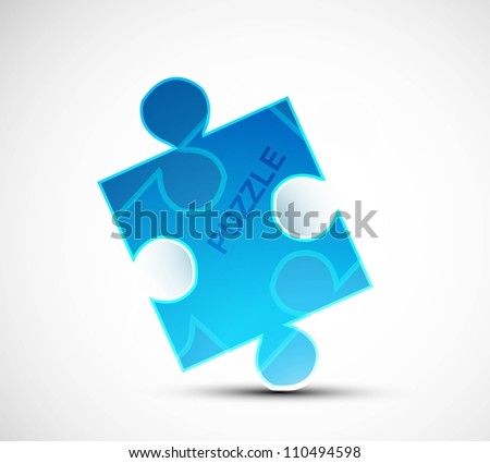 puzzle blue colorful shiny vector whit