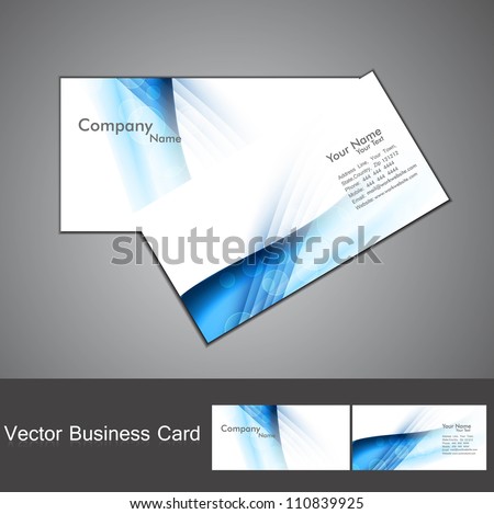 Business Card Vector Free on Blue Colorful Stylish Wave Business Card Set Background   Stock Vector