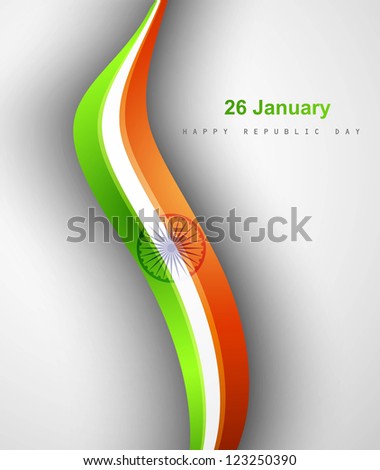 Indian flag stylish tricolor wave vector design
