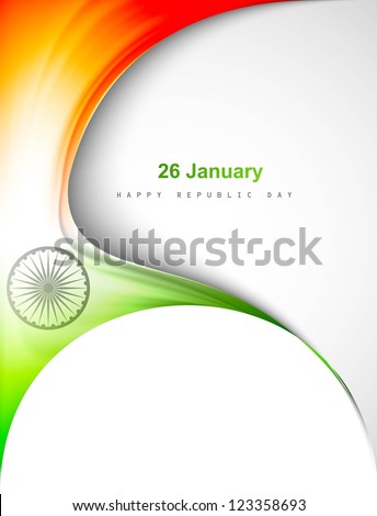 indian flag in creative wave stylish design