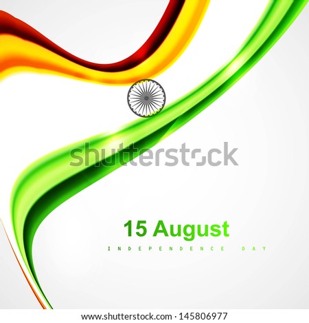 Fantastic tricolor colorful stylish indian flag wave vector