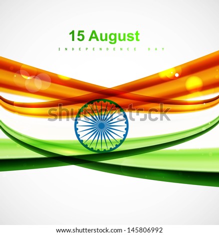 Shiny indian flag tricolor vector design art illustration