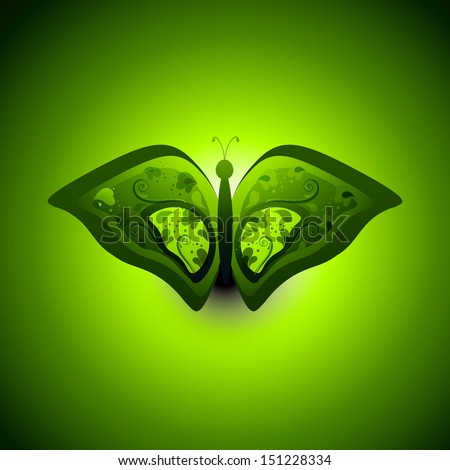 Butterfly Artistic styles green colorful vector background