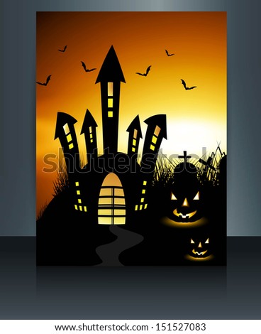 Happy Halloween brochure reflection colorful party vector illustration