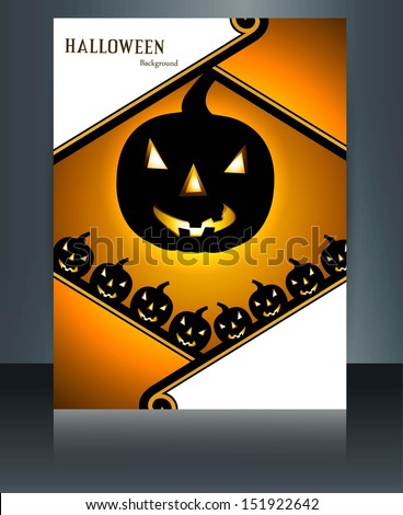 Happy Halloween party bright colorful pumpkins creative template design vector