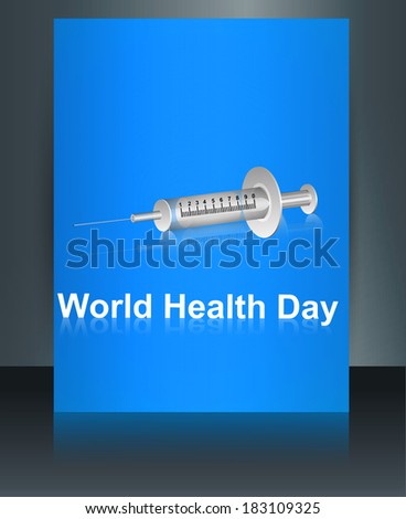 World health day brochure syringe reflection template colorful medical symbol  illustration vector