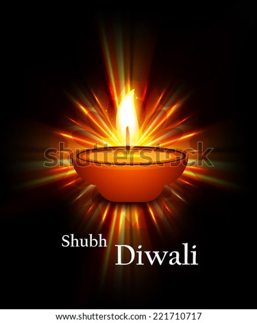 vector illustration of beautiful diya for happy Diwali festival background