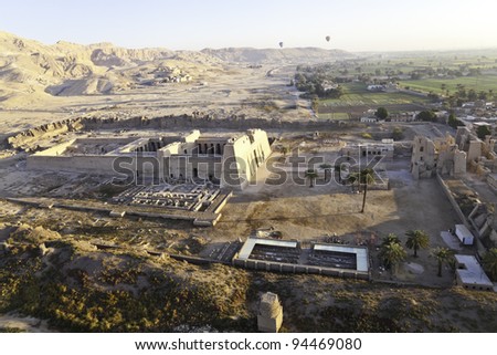 high view of the temple at valley of the kings, luxor, egypt